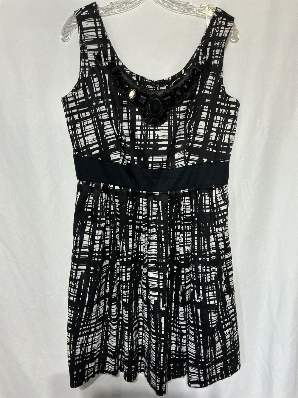 East 5th Black & White Printed Sleeveless Dress Sz 12